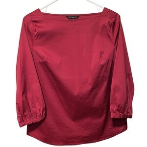 Banana Republic Maroon Boat Neck Long Sleeve Top - XS, Women’s NWT
